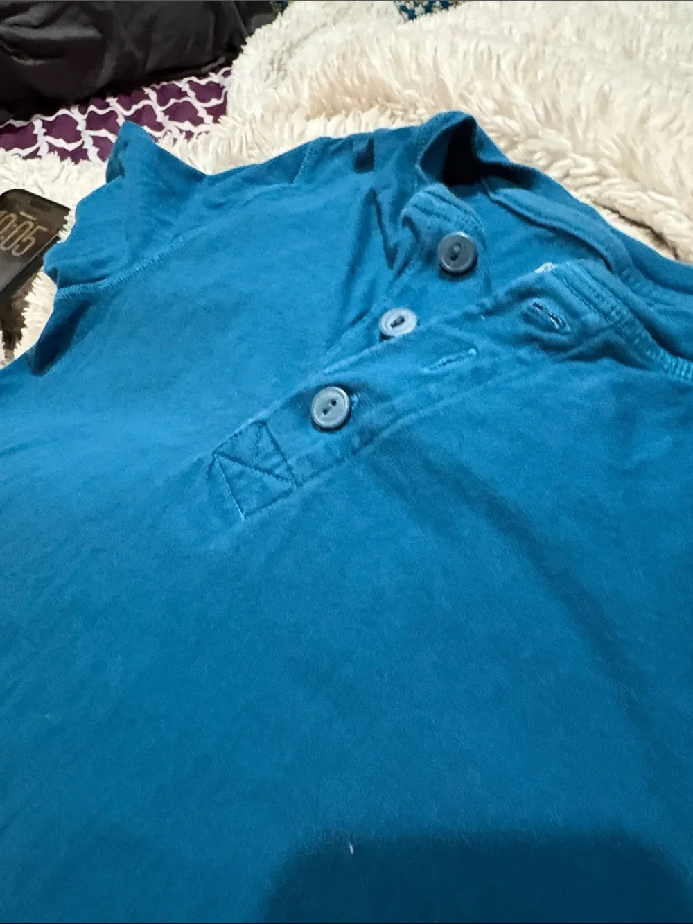 GAP Girl's Teal Henley Short Sleeve Shirt